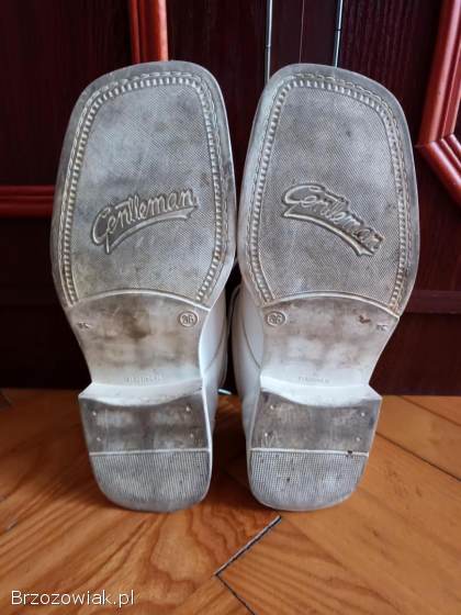 Buty komunijne chłopięce białe Gentleman 36 skóra