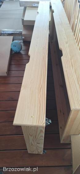 Łóżko 90x200 sosna z stelażem oraz szufladą