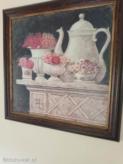 Piękny obraz 60x60 do salonu kuchni rama drewno idealny