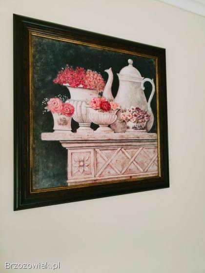 Piękny obraz 60x60 do salonu kuchni rama drewno idealny