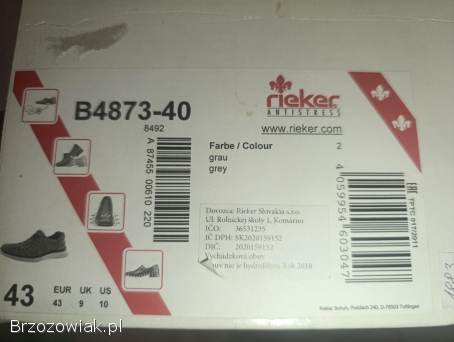 Męskie buty marki Rieker r.  43