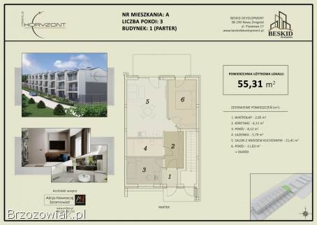 Rzeszów/Dom/Szeregówka,  55,  31m2,  3 pokoje z ogrodem,  os.  Matysówka