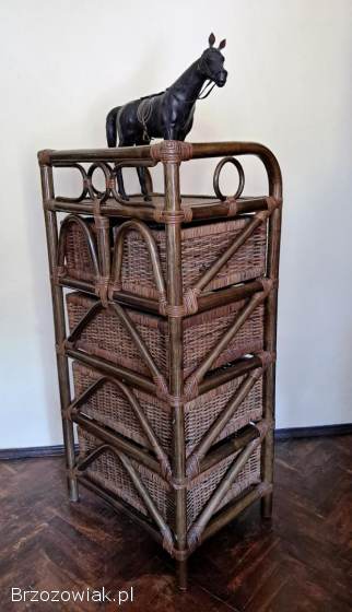 Meble rattanowe,  dwie sztuki,  komoda z szufladami,  boho,  łazienka,  przedpokój
