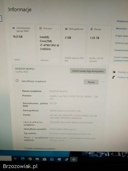 DELL optiplex 9020 -  intel core I7-4790 -  SSD