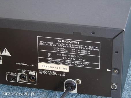 Magnetofon Pioneer CT-W503 sprawny.  WYSYŁKA.