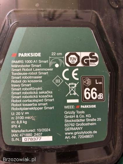 Kosiarka Robot koszący Smart z aplikacją,  20 V,  PAMRS 1000 A1 PARKSIDE