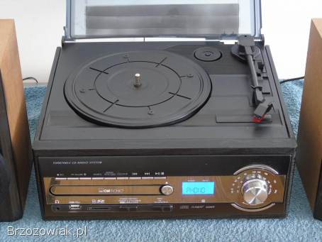Gramofon z radiem USB SD mp3 CD pilot i głośniki.  DOSTAWA.