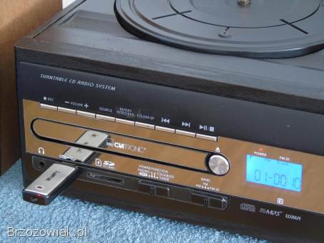 Gramofon z radiem USB SD mp3 CD pilot i głośniki.  DOSTAWA.