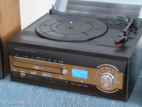 Gramofon z radiem USB SD mp3 CD pilot i głośniki.  DOSTAWA.