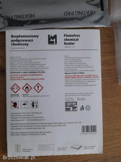 Bezpłomieniowy podgrzewacz chemiczny.