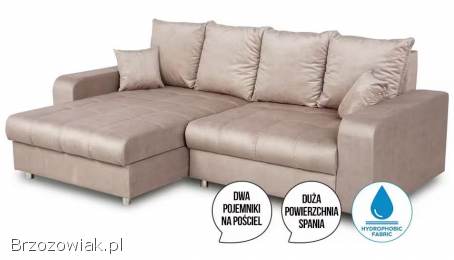 Narożnik z funkcją spania Kronos wersja prawa/lewa beżowy