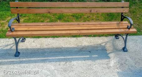 Meble ogrodowe ławka stół nogi żeliwne deska ławkowa
