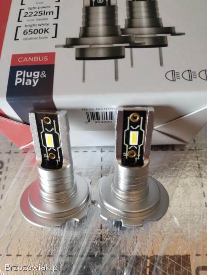 ŻARÓWKI LED H7 ORYGINALNY ROZMIAR HOMOLOGACJA ŚNIEŻNA BIEL 9-32V