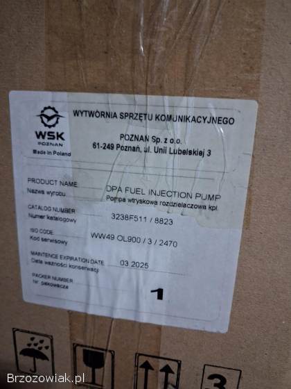 Pompa wtryskowa MF3 nowa WSK Poznań