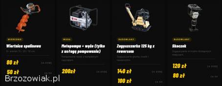 Wynajem sprzętu ogrodniczego i budowlanego
