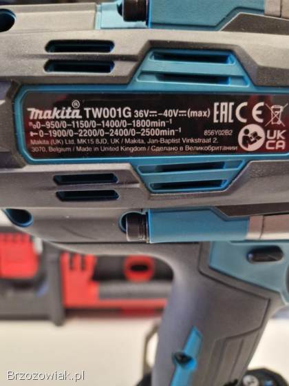 Klucz udarowy MAKITA 40V TW001G 3/4 + aku + adapter + skrzynka