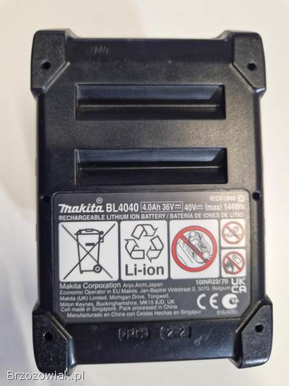 Klucz udarowy MAKITA 40V TW001G 3/4 + aku + adapter + skrzynka