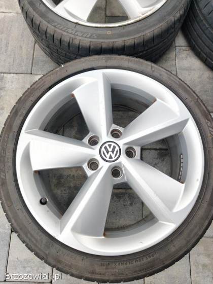 Felgi Aluminiowe 18 Skoda OE VW Audi Borbet roczne opony 225/40 6mm Bieżnik!
