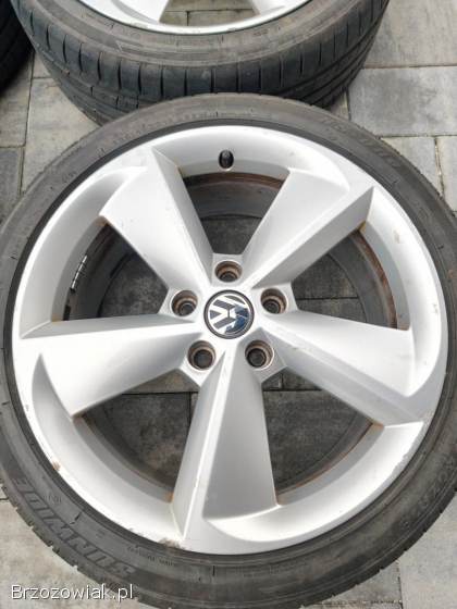 Felgi Aluminiowe 18 Skoda OE VW Audi Borbet roczne opony 225/40 6mm Bieżnik!