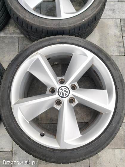 Felgi Aluminiowe 18 Skoda OE VW Audi Borbet roczne opony 225/40 6mm Bieżnik!