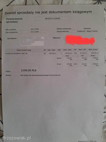 Konsola Sony PlayStation 5 Slim 1TB z napędem BluRay DVD,  używana przez 6 miesię