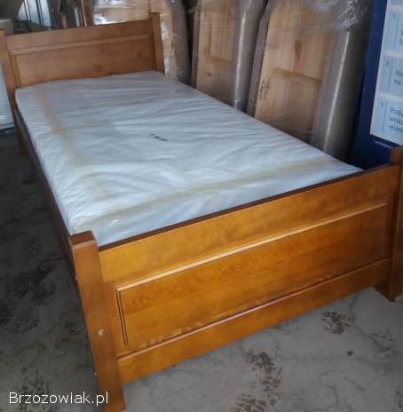 Łóżko 90x200 z drewna sosnowego z materacem nowe
