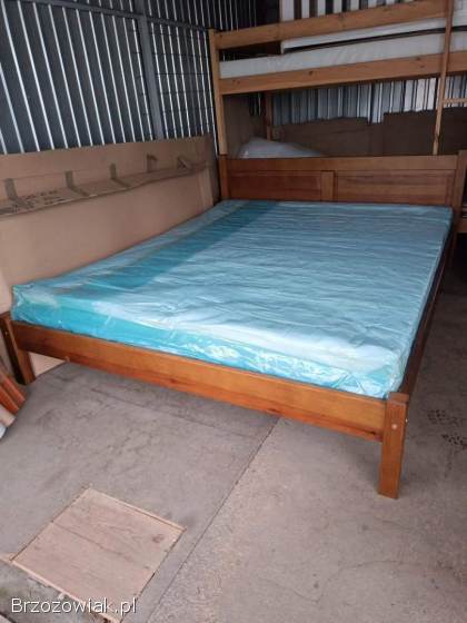 Łóżko 180x200 z drewna sosnowego z materacem nowe