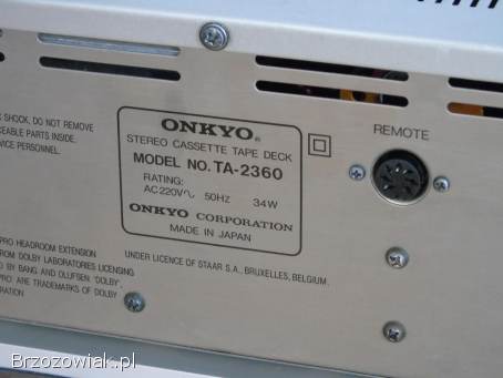 Magnetofon Onkyo TA-2360 Integra 3 głowice.  DOSTAWA.