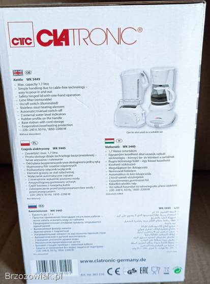 Czajnik elektryczny!  NOWY!  Clatronic WK 3445 biały