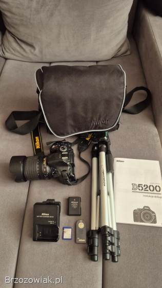 Nikon D5200 + Nikkor 18-105 VR – komplet,  stan jak nowy,  mało używany