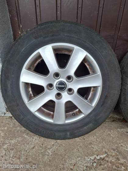 Koła felgi aluminiowe alufelgi BORBET 15 5x112 opony Continental 195/65R15 7 mm