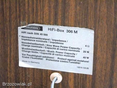Monitory Grundig Box 306 M Vintage HiFi.  DOSTAWA