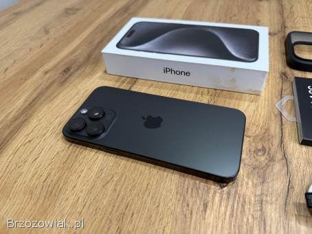 Okazja!  Iphone 15 Pro Max 256GB!  Czarny!  Gwarancja!  Jak Nowy!  Bateria 100!