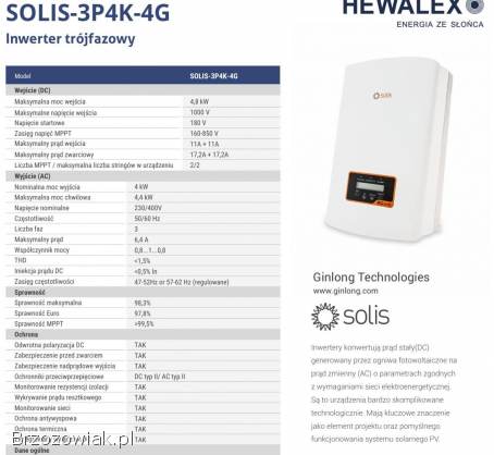 Falownik Solis 3p4k 4g z wifi