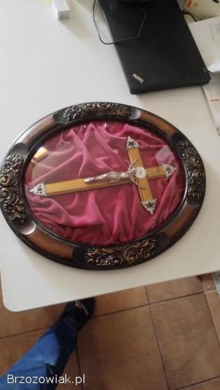 Stary Obraz Krzyż za szklaną kopułą IX/X wiek