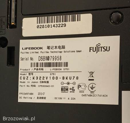 Laptop Fujitsu LifeBook S751 14.  1 i5-2520M 8GB