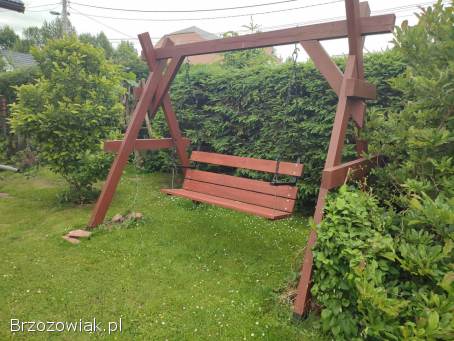 Huśtawka drewniana ogrodowa