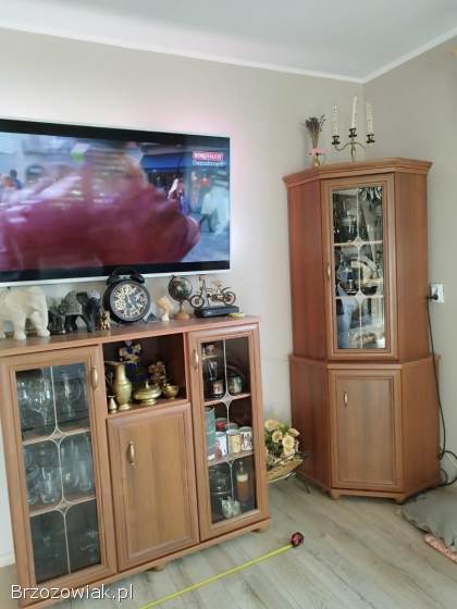 MEBLE SKÓRA WYPOCZYNEK STOLIK + MEBLOŚCIANKA + KREDENS