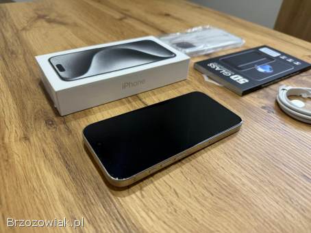 Okazja!  Iphone 15 Pro -  Tytanowa Biel!  Kondycja Baterii 100!  Polecam!