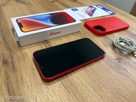 Okazja!  Iphone 14 -  Czerwony!  Gwarancja!  Bateria 100!  Super Stan!