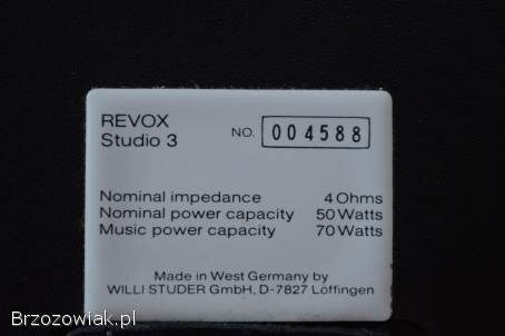 Niespotykane REVOX STUDIO 3 Analityczne i Precyzyjne Wysyłka