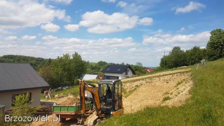 Usługi minikoparką 2.  5 i 2.  8T,  wywrotką 3,  5T