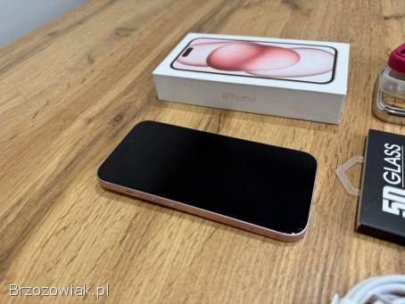 Okazja!  Piękny Iphone 15 -  Różowy!  Super Stan!  Gwarancja!  Kondycja Bat 100!