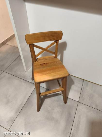 Krzesełko dziecięce Ikea INGLOF bejca patynowa