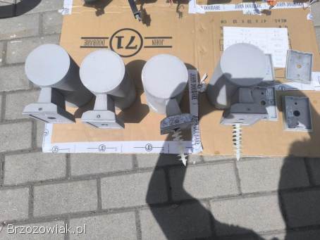 UŻYWANE kinkiety elewacyjne tuby szare góra-dół – Komplet 10 szt.  (18 i 30 cm)