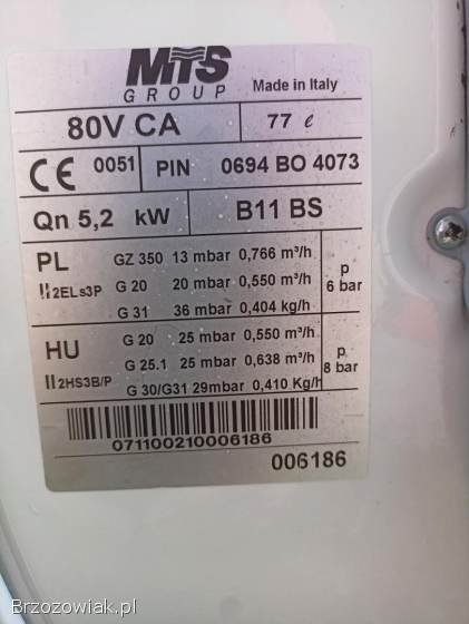 Gazowy Podgrzewacz wody Ariston 77l