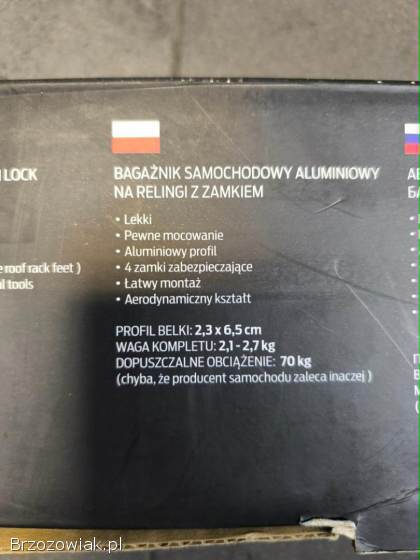 Bagażnik dachowy aluminiowy Relingi Aguri Prestige II S16