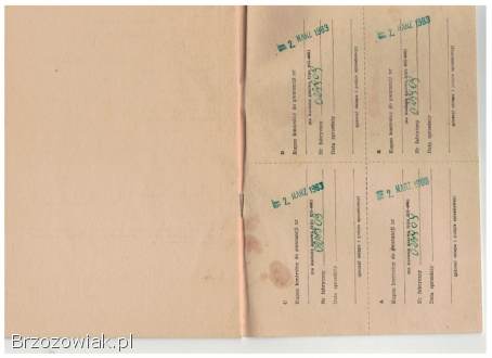 Instrukcja z podbitą gwarancją Predom Mesko kuchnia gazowa KG-4651 PRL 1983 rok