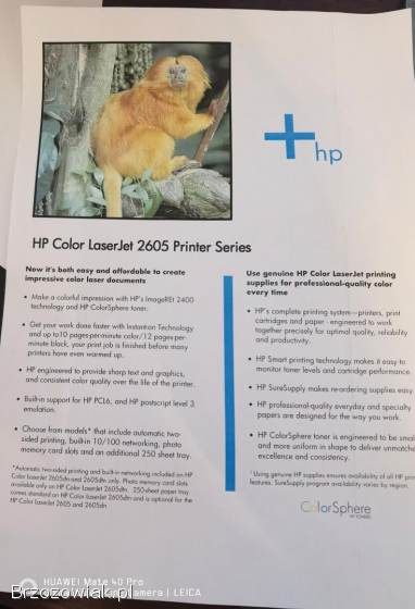 Drukarka HP color laser jet 2605 dtn