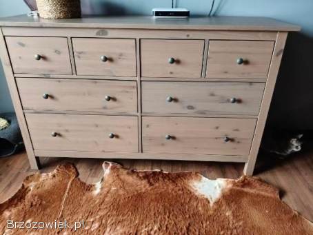 Komoda HEMNES,  8 szuflad,  szara bejca 160/96
